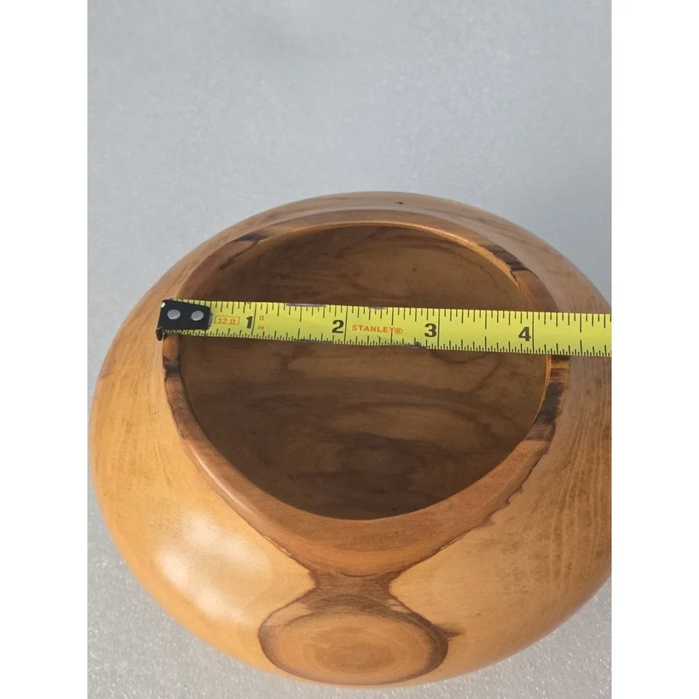 Hand Turned Spalted Maple Wood Bowl Signed